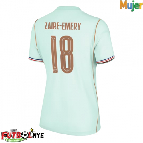 Camiseta Francia Warren Zaire-Emery #18 Visitante Equipación para mujer Mundial 2026 manga corta